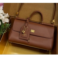 Well Crafted Dolce & Gabbana DG Elongated My Sicily handbag in Leather 0121 Brown 2026