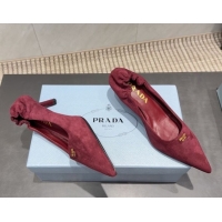 Shop Cheap Prada Suede Elastic Heel Pumps 5.5cm Red 1205042 2026