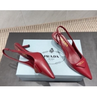 Buy Discount Prada Leather Slingbacks Pump 5.5cm Red 1I901M 1205046 2026