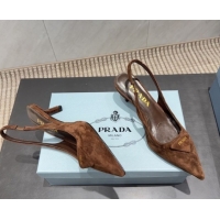 Durable Prada Suede Slingbacks Pump 5.5cm Brown 1I901M 1205049 2026