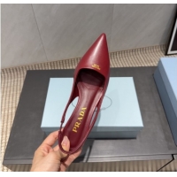 Grade Prada Leather Slingbacks Pump 5.5cm Nude PR120503 Red 2026