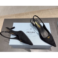 Trendy Design Prada Suede Slingbacks Pump 5.5cm PR120503 Black 2026