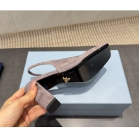 Hot Style Prada Suede high heel slingbacks pump 8.5cm Grey 1I838N 1205060 2026