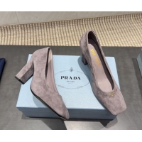 Big Discount Prada Suede high heel pumps 8.5cm Grey 1I838N 1205064 2026