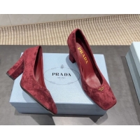 Stylish Prada Suede high heel pumps 8.5cm Red 1I838N 1205066 2026