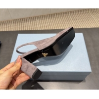 Pretty Style Prada Suede heel slingbacks pump 8.5cm Grey PR120504 1205068 2026