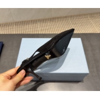 Popular Style Prada Suede Heel Slingbacks Pump 7.5cm Black PR120601 1206003 2026