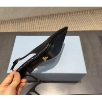 Charming Prada Patent Leather Heel Slingbacks Pump 7.5cm Black PR120601 1206007 2026