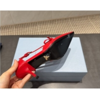 Best Grade Prada Patent Leather Heel Pumps 7.5cm with Bow Buckle Red PR120602 1206013 2026