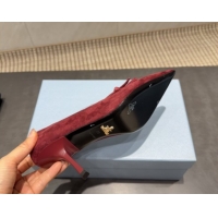 Shop Cheap Prada Suede Heel Pumps 7.5cm with Bow Red PR120603 1206016 2026