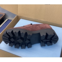 Buy Luxury Prada Suede Platform Loafers 4.5cm Dark Brown PR120604 1206024 2026