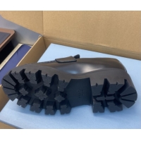 Sumptuous Prada Brushed Leather Platform Loafers 4.5cm Black PR120604 1206025 2026