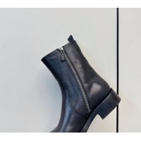 Good Quality Prada Calf Leather Flat Ankle Boots Black PR120606 1206038 2026
