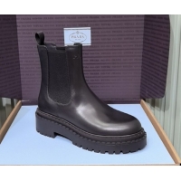 Most Popular Prada Double Chocolate Calf Leather Chelsea Boots 5cm 1T744N Black 2026