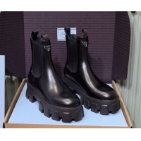 Hot Style Prada Monolith brushed leather Chelsea boots Black 1T256N 1206044 2026