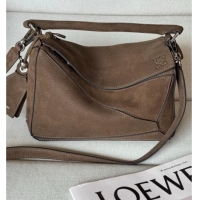 Inexpensive Loewe Small Featherlight Puzzle bag in grained nubuck Tundra L3008 2026