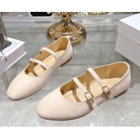 Low Cost Celine Les Ballerines Flat in Calfskin Leather with Double Straps Nude Pink 1209048 2026