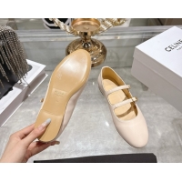 Low Cost Celine Les Ballerines Flat in Calfskin Leather with Double Straps Nude Pink 1209048 2026