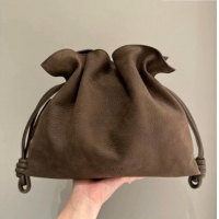Famous Brand Loewe Medium Flamenco clutch bag in grained nubuck Tundra L1062 2026