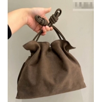 Famous Brand Loewe Medium Flamenco clutch bag in grained nubuck Tundra L1062 2026