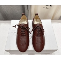 Good Product Celine Lise Perforated Triomphe Richelieu Laced-up Shoes in Calfskin Leather Brown 1209051 2026