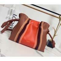 Top Quality Loewe Medium Flamenco clutch bag Landscape in nappa calfskin leather 262585 Pecan Brown/Parrot Pink 2026