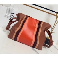 Top Quality Loewe Medium Flamenco clutch bag Landscape in nappa calfskin leather 262585 Pecan Brown/Parrot Pink 2026