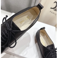 Best Grade Celine Lise Perforated Triomphe Richelieu Laced-up Shoes in Calfskin Leather Black 1209054 2026