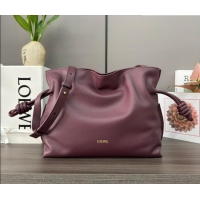 Top Grade Loewe Flamenco Medium Clutch in Nappa Calfskin Leather 262386 Dark Burgundy 2026