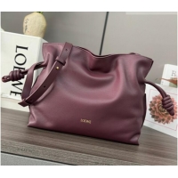 Top Grade Loewe Flamenco Medium Clutch in Nappa Calfskin Leather 262386 Dark Burgundy 2026