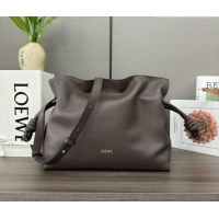 Best Design Loewe Flamenco Medium Clutch in Nappa Calfskin Leather 262386 Chocolate Brown 2026