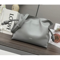 Top Grade Loewe Flamenco Medium Clutch in Nappa Calfskin Leather 262386 Pearly Grey 2026