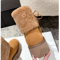 Trendy Design Celine Suede and Shealing Ankle Boots with Bow Brown CE120901 2026