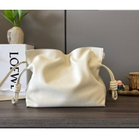 Classic Specials Loewe Flamenco Medium Clutch in Nappa Calfskin Leather 262386 Rice White 2026
