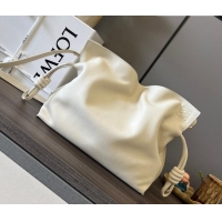 Classic Specials Loewe Flamenco Medium Clutch in Nappa Calfskin Leather 262386 Rice White 2026