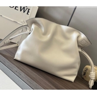Good Taste Loewe Flamenco Medium Clutch in Nappa Calfskin Leather 262386 Light Grey 2026