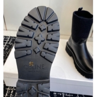 Best Product Celine Calfskin Leather and Knit Ankle Boots 4.5cm Black CE082605 1209070 2026