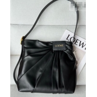 Best Product Loewe Draped tote bag in mellow nappa lambskin Leather 1781 Black 2026