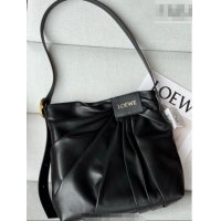 Best Product Loewe Draped tote bag in mellow nappa lambskin Leather 1781 Black 2026