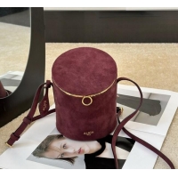 Good Taste Alaia La Canette Small Cylindrical Bag in Suede 8851 Garnet Red 2026