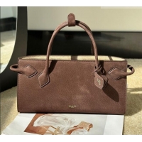 Famous Brand Alaia Le Tecket Tote Bags in Grained Nubuck Leather 8837 Dark Brown 2026