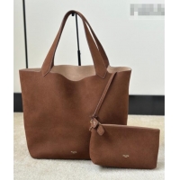 Top Quality Alaia Le Cabas Tote Bags in Grained Nubuck Leather 8820 Caramel Brown 2026