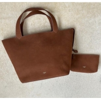 Top Quality Alaia Le Cabas Tote Bags in Grained Nubuck Leather 8820 Caramel Brown 2026