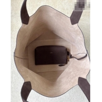 Stylish Discount Alaia Le Cabas Tote Bags in Grained Nubuck Leather 8820 Dark Brown 2026