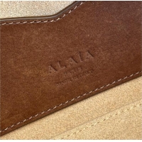 Market Sells Alaia Le Tecket Medium Long Shoulder bag in Canvas and Suede 998081 Brown 2026