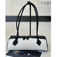 Grade Design Alaia Le Tecket Medium Long Shoulder bag in Canvas and Nubuck Leather 998081 Black 2026