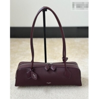 Most Popular Alaia Le Tecket Medium Long Shoulder bag in Calfskin Leather 998081 Burgundy 2026