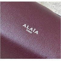 Most Popular Alaia Le Tecket Medium Long Shoulder bag in Calfskin Leather 998081 Burgundy 2026