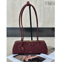 Super Quality Alaia Le Tecket Small Long Shoulder bag in Grained Nubuck 8815S Red 2026