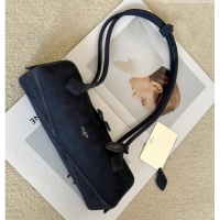 Grade Quality Alaia Le Tecket Small Long Shoulder bag in Grained Nubuck 8815S Blue 2026